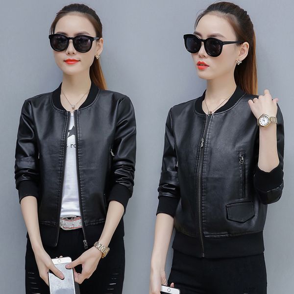 black short leather jacket women plus size pu faux leather zipper bomber 2019 autumn winter jacket women coat female outerwear
black short leather jacket women plus size pu faux leather zipper bomber 2019 autumn winter jacket women coat female outerwear