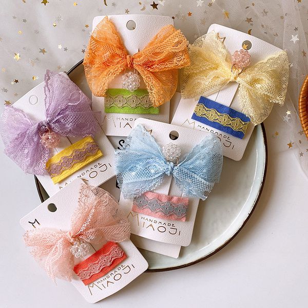 2 pcs new sweet girl simple beautiful colorful lace bow duckbill clip korean children fashion fabric bb clip hair accessories, Slivery;white
2 pcs new sweet girl simple beautiful colorful lace bow duckbill clip korean children fashion fabric bb clip hair accessories, Slivery;white