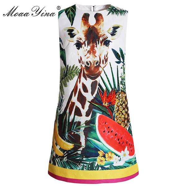 casual dresses moaayina fashion designer runway dress summer women's sleeveless giraffe fruit print beading diamond, Black;gray
casual dresses moaayina fashion designer runway dress summer women's sleeveless giraffe fruit print beading diamond, Black;gray