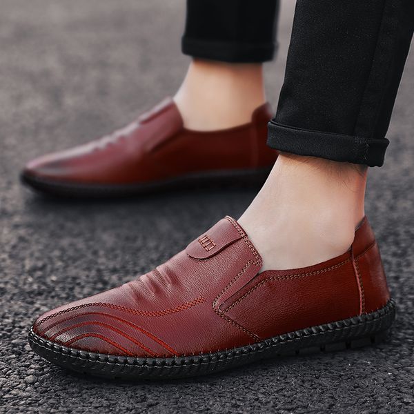 men leather loafers autumn breathable casual shoes leather driving shoes slip on designer loafers fashion mens moccasins, Black
men leather loafers autumn breathable casual shoes leather driving shoes slip on designer loafers fashion mens moccasins, Black