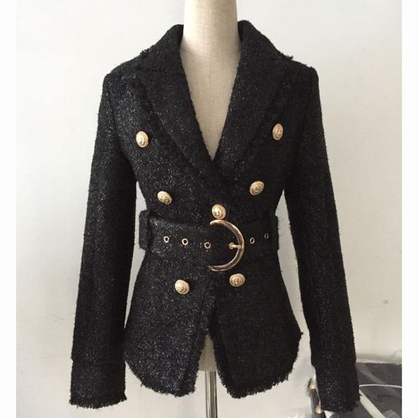 2020 woman spring autumn new fashionable short bright silk threads wool belt slim fit double breasted black blazer jacket, White;black
2020 woman spring autumn new fashionable short bright silk threads wool belt slim fit double breasted black blazer jacket, White;black