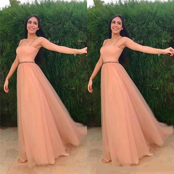 2020 simple spaghetti tulle prom dresses custom made dresses evening wear a line sleeveless party gowns, Black
2020 simple spaghetti tulle prom dresses custom made dresses evening wear a line sleeveless party gowns, Black