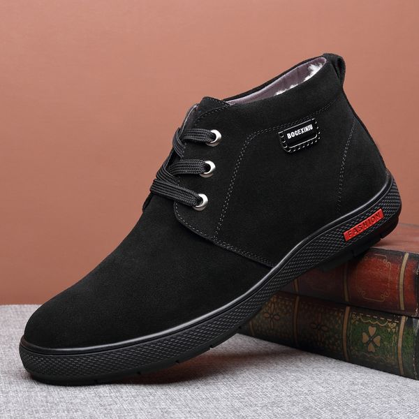 2019 new monstceler men's nubuck leather boots wool plush anti-skid casual shoes winter cow suede men ankle flock boots 38 - 44 t191101, Black
2019 new monstceler men's nubuck leather boots wool plush anti-skid casual shoes winter cow suede men ankle flock boots 38 - 44 t191101, Black