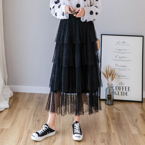 spring new sweet cake layered long mesh skirts princess high waist ruffled vintage tiered tulle pleated ins skirts, Black
spring new sweet cake layered long mesh skirts princess high waist ruffled vintage tiered tulle pleated ins skirts, Black