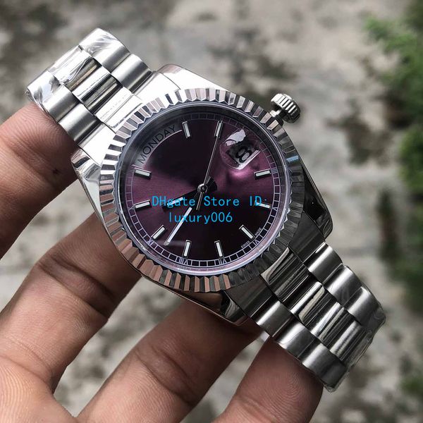 watches purple dial self-winding mechanical 2813 movement sapphire glass concealed folding crown clasp men women watches 36mm, Slivery;brown
watches purple dial self-winding mechanical 2813 movement sapphire glass concealed folding crown clasp men women watches 36mm, Slivery;brown