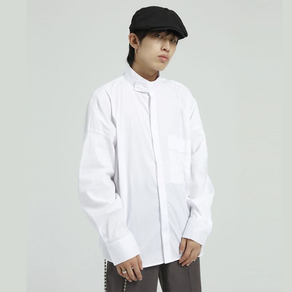 men's casual shirts men solid color white black stand collar long sleeve male japan korea style streetwear
men's casual shirts men solid color white black stand collar long sleeve male japan korea style streetwear