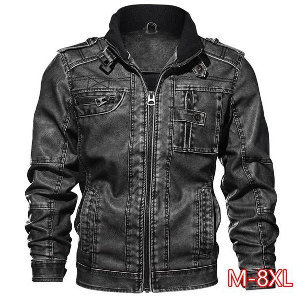8xl men's pu jacket leather coat autumn slim fit faux leather motorcycle jackets male coats brand clothing, Black;brown
8xl men's pu jacket leather coat autumn slim fit faux leather motorcycle jackets male coats brand clothing, Black;brown