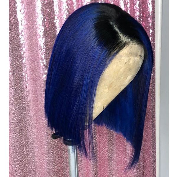 side part blue color short lace front synthetic wigs brazilian hair ombre color bob wig for black women pre plucked hairline bleached knots
side part blue color short lace front synthetic wigs brazilian hair ombre color bob wig for black women pre plucked hairline bleached knots