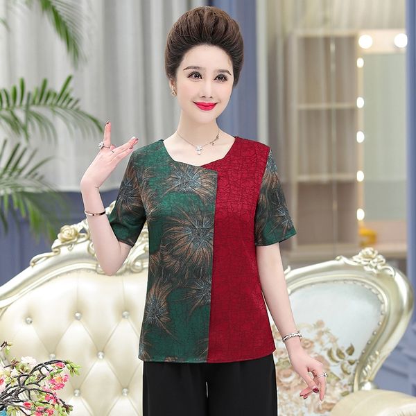mothers coat #039; clothes silk t-shirt contrast color 2020 women's v-neck middle-aged t-shirt women's light breathable top, White
mothers coat #039; clothes silk t-shirt contrast color 2020 women's v-neck middle-aged t-shirt women's light breathable top, White