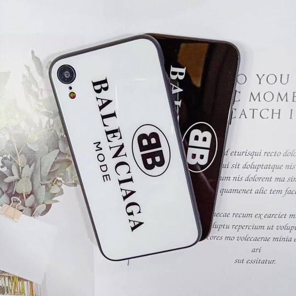 For Iphone X XR XS Max 7 7plus 8 8plus Luxury Designer Phone Case Glass+TPU Classic Balck White Fashion Tide-Brand Back Cover Case
For Iphone X XR XS Max 7 7plus 8 8plus Luxury Designer Phone Case Glass+TPU Classic Balck White Fashion Tide-Brand Back Cover Case