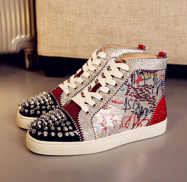 шикарные граффити блесток кожаные кроссовки обувь с шипами high top red bottom свадьба круглый toe повседневная обувь eu35-46, Black
шикарные граффити блесток кожаные кроссовки обувь с шипами high top red bottom свадьба круглый toe повседневная обувь eu35-46, Black
