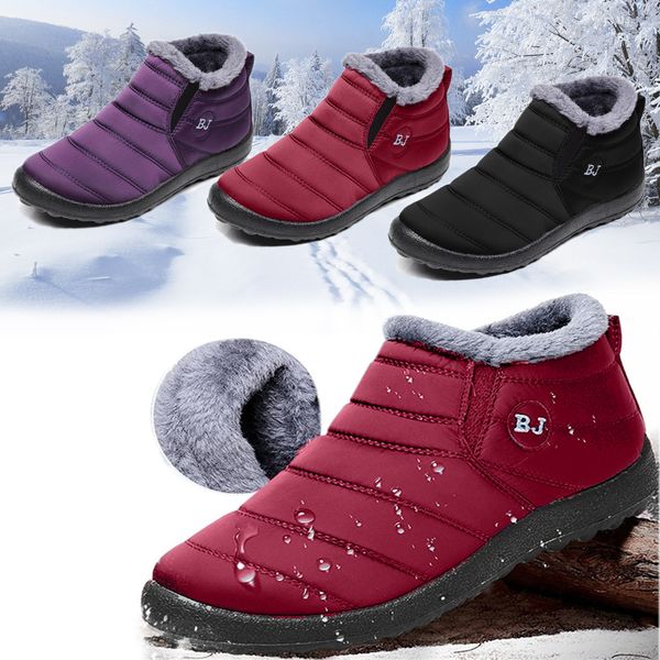 2019 fur lined waterproof slip on warm ankle boots women winter snow boots ladies basic solid flat booties round toe botas d30, Black
2019 fur lined waterproof slip on warm ankle boots women winter snow boots ladies basic solid flat booties round toe botas d30, Black