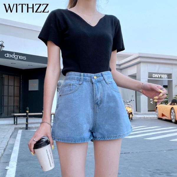 withzz summer women's high waist loose wide leg jeans easy to match denim shorts, Blue
withzz summer women's high waist loose wide leg jeans easy to match denim shorts, Blue