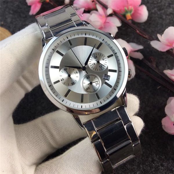 luxury mens all steel watch multifunction chronograph fashion quartz movement brand waterproof sports watch ar2448 ar2434 ar2432, Slivery;brown
luxury mens all steel watch multifunction chronograph fashion quartz movement brand waterproof sports watch ar2448 ar2434 ar2432, Slivery;brown