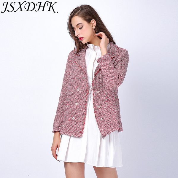jsxdhk autumn winter women red tweed outerwear 2019 fashion double-breasted tassel pearl female turn down collar jacket coat, Black;brown
jsxdhk autumn winter women red tweed outerwear 2019 fashion double-breasted tassel pearl female turn down collar jacket coat, Black;brown