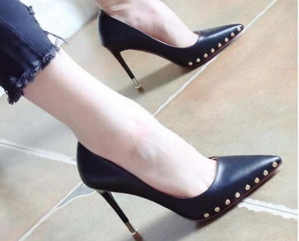 2019 women's shoes in spring and autumn with new style high heel fine heel pointed end@1009, Black
2019 women's shoes in spring and autumn with new style high heel fine heel pointed end@1009, Black