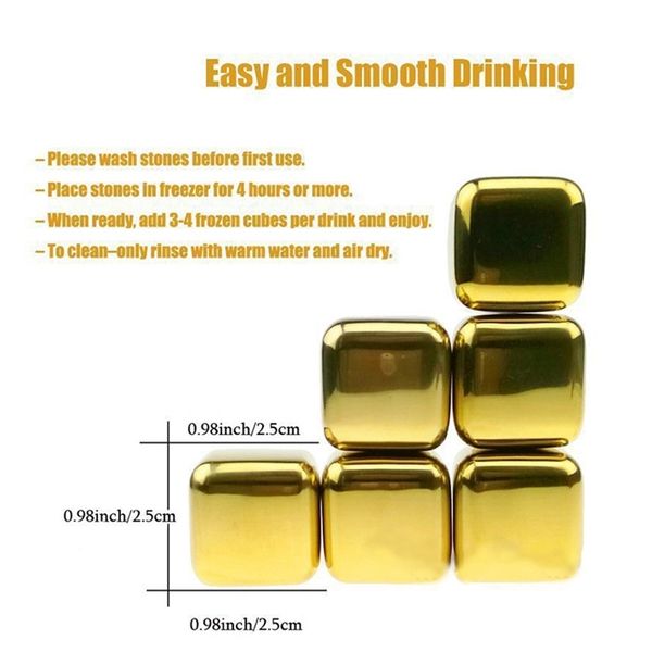 6pcs 304 stainless steel whiskey wine stones reuseble cooler ice cubes ball gold ice cream tools
6pcs 304 stainless steel whiskey wine stones reuseble cooler ice cubes ball gold ice cream tools