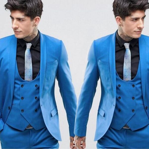 royal blue groom wedding tuxedos 3 pieces slim fit one button mens pants suits men formal blazer jackets, Black;gray
royal blue groom wedding tuxedos 3 pieces slim fit one button mens pants suits men formal blazer jackets, Black;gray