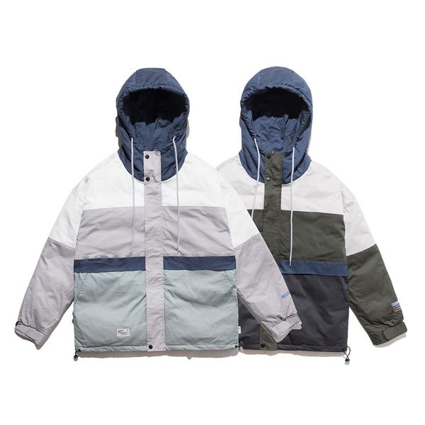 2019 new winter cotton men's japanese personality color matching trend ins loose casual cotton men, Black
2019 new winter cotton men's japanese personality color matching trend ins loose casual cotton men, Black