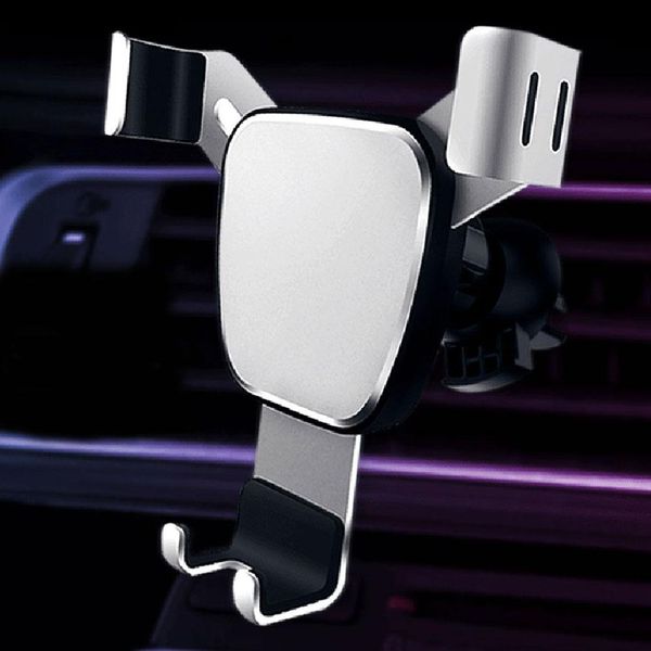 

car holder for phone in car air vent clip mount stylish air outlet triangle gravity phone holder metal gps stand bracket