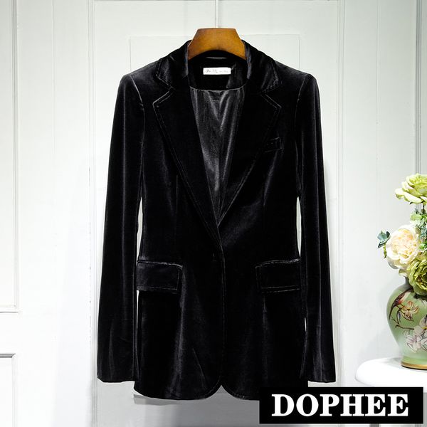 s-xxxl large size velvet suit coat women's new autumn korean slim black gold velvet long sleeve small suit blazer coat outfits, White;black
s-xxxl large size velvet suit coat women's new autumn korean slim black gold velvet long sleeve small suit blazer coat outfits, White;black