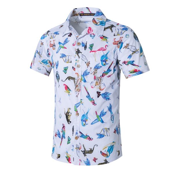 plus size white 5xl flower & birds printed pure cotton summer shirts short-sleeved casual beach hawaiian white shirt, White;black
plus size white 5xl flower & birds printed pure cotton summer shirts short-sleeved casual beach hawaiian white shirt, White;black