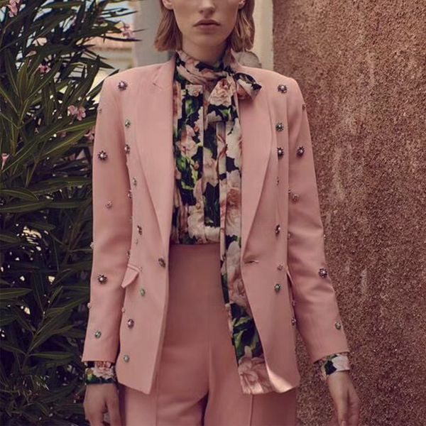 women's suits & blazers blazer women rhinestone pink formal long sleeve business night party club 2021 fashion ladies coat office desig, White;black
women's suits & blazers blazer women rhinestone pink formal long sleeve business night party club 2021 fashion ladies coat office desig, White;black