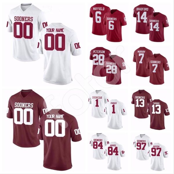 Custom Men's Oklahoma Sooners Football Jersey College jerseys any name any number Rattler Baker Mayfield Brooks Sermon Brown Lamb Peterson
Custom Men's Oklahoma Sooners Football Jersey College jerseys any name any number Rattler Baker Mayfield Brooks Sermon Brown Lamb Peterson