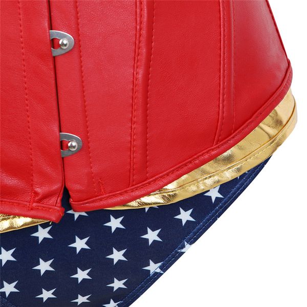 women's faux leather corset bustier wonder woman costume with blue short cosplay superhero costume plus size costumes red, Black;white
women's faux leather corset bustier wonder woman costume with blue short cosplay superhero costume plus size costumes red, Black;white