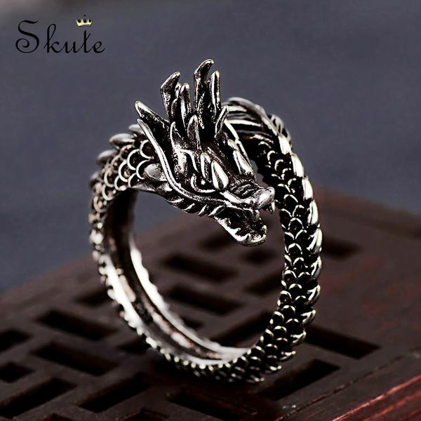skute domineering design vintage retro adjustable 925 silver dragon ring for men women personality fashion finger opening rings, Golden;silver
skute domineering design vintage retro adjustable 925 silver dragon ring for men women personality fashion finger opening rings, Golden;silver