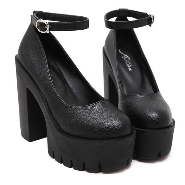 super high 13cm women pumps round toe female high heels shoes gladiator brand square heels pumps, Black
super high 13cm women pumps round toe female high heels shoes gladiator brand square heels pumps, Black