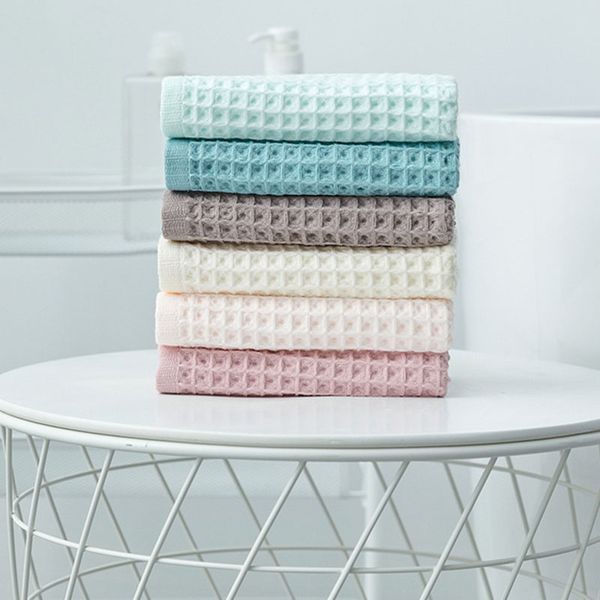 100% cotton towel waffle towel plaid travel home cotton quick-drying soft h99f