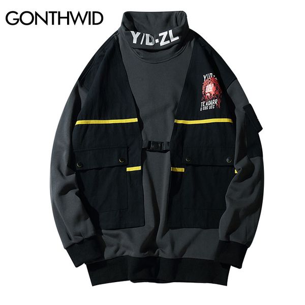 gonthwid fake two pieces vest pullover turtleneck sweatshirts hoodies harajuku hip hop streetwear sweatshirt fashion, Black
gonthwid fake two pieces vest pullover turtleneck sweatshirts hoodies harajuku hip hop streetwear sweatshirt fashion, Black