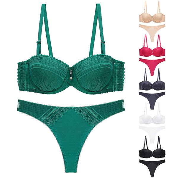 bras 2021 lace nylon thin cup solid color bra set european and american underwear thong 4, Red;black
bras 2021 lace nylon thin cup solid color bra set european and american underwear thong 4, Red;black