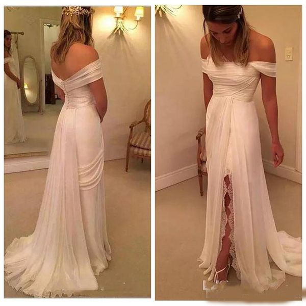 2020 off shoulder mermaid wedding dresses lace appliques surplice bodice sweep train long bridal gowns formal vestidos de mariee beach, White
2020 off shoulder mermaid wedding dresses lace appliques surplice bodice sweep train long bridal gowns formal vestidos de mariee beach, White
