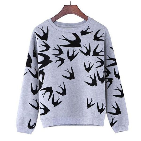 fashion women spring autumn swallow printing long sleeve sweatshirt pullover hoodies, Black
fashion women spring autumn swallow printing long sleeve sweatshirt pullover hoodies, Black