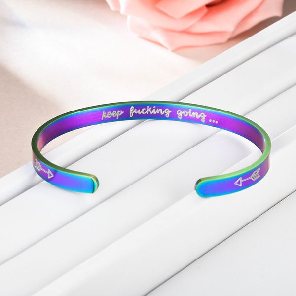 arrow titanium steel c-shape inspirational bracelet in various colors available in this season's fashion, White
arrow titanium steel c-shape inspirational bracelet in various colors available in this season's fashion, White