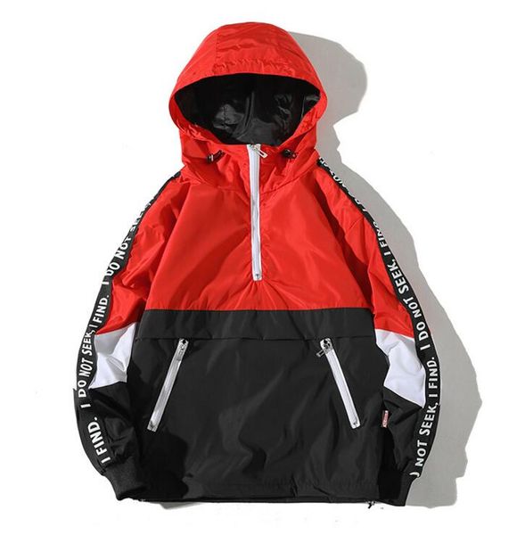 men's hooded sport jackets new patchwork color block pullover jacket fashion tracksuit casual coat men hip hop streetwear, White;black
men's hooded sport jackets new patchwork color block pullover jacket fashion tracksuit casual coat men hip hop streetwear, White;black