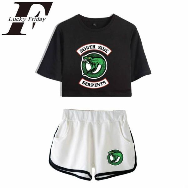 riverdale two piece set summer 2020 cotton printed t shirt woman new suit shorts crop fashion shorts, White
riverdale two piece set summer 2020 cotton printed t shirt woman new suit shorts crop fashion shorts, White