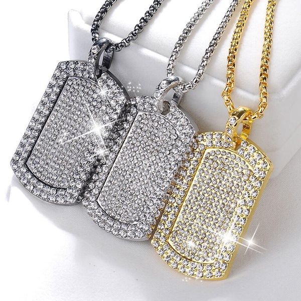 hip hop rhinestone square tag gold liced out jewelry crystal pendant long cuban chain women men necklace gift, Silver
hip hop rhinestone square tag gold liced out jewelry crystal pendant long cuban chain women men necklace gift, Silver