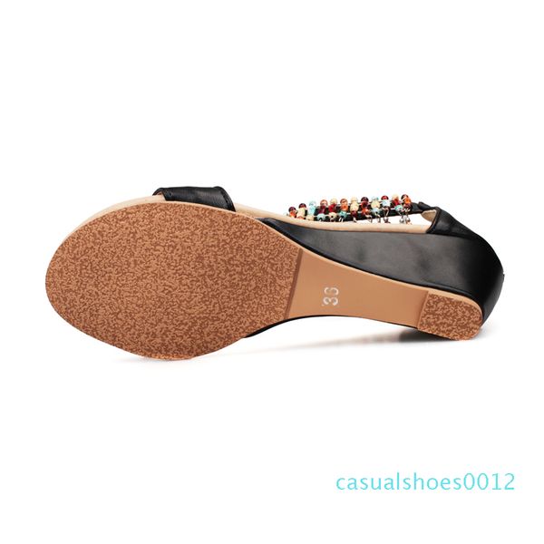 bohemia party style summer sandals color matching beaded chain zipper black white apricot high heels wedge women shoes c12
bohemia party style summer sandals color matching beaded chain zipper black white apricot high heels wedge women shoes c12
