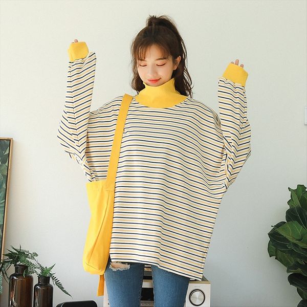 2019 autumn clothes loose slim high collar striped t-shirt female fashion 2019 autumn clothes loose slim high collar striped t-shirt female, White
2019 autumn clothes loose slim high collar striped t-shirt female fashion 2019 autumn clothes loose slim high collar striped t-shirt female, White