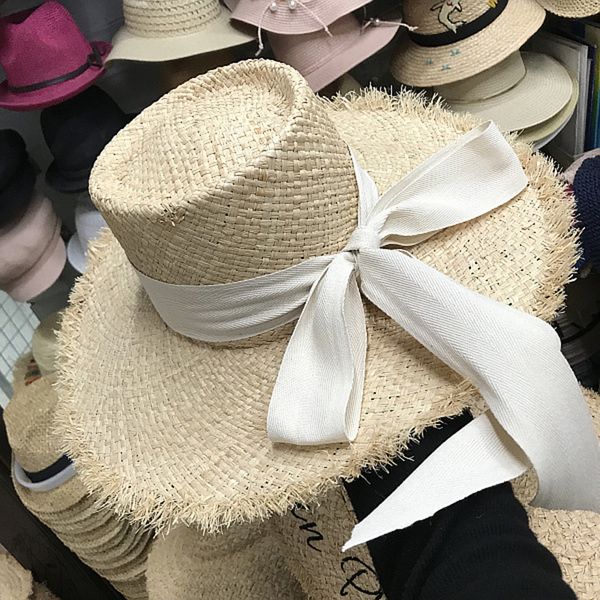 natural women raffia long black beige ribbon tie sun beach ladies fringed wide brim straw summer travel hat cap y200602, Blue;gray
natural women raffia long black beige ribbon tie sun beach ladies fringed wide brim straw summer travel hat cap y200602, Blue;gray