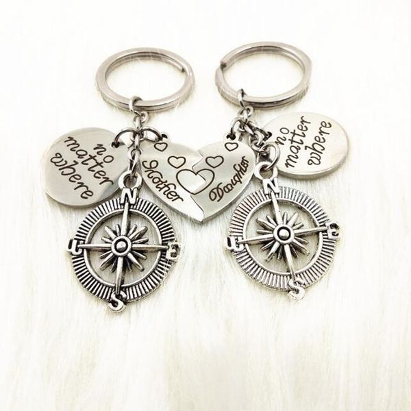 custom mother daughter key chain set no matter where compass split broken heart family gift for women girl, Silver
custom mother daughter key chain set no matter where compass split broken heart family gift for women girl, Silver