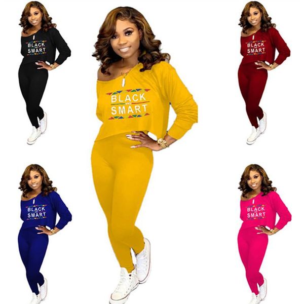 black smart women t shirt tracksuit long sleeve t-shirt + pants leggings 2 piece set off shoulder outfits letter print sportswear suit, White
black smart women t shirt tracksuit long sleeve t-shirt + pants leggings 2 piece set off shoulder outfits letter print sportswear suit, White