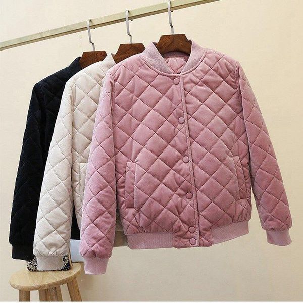 women winter velour baseball jacket button warm casual outwear parka cotton-padded coats and jackets, Black
women winter velour baseball jacket button warm casual outwear parka cotton-padded coats and jackets, Black