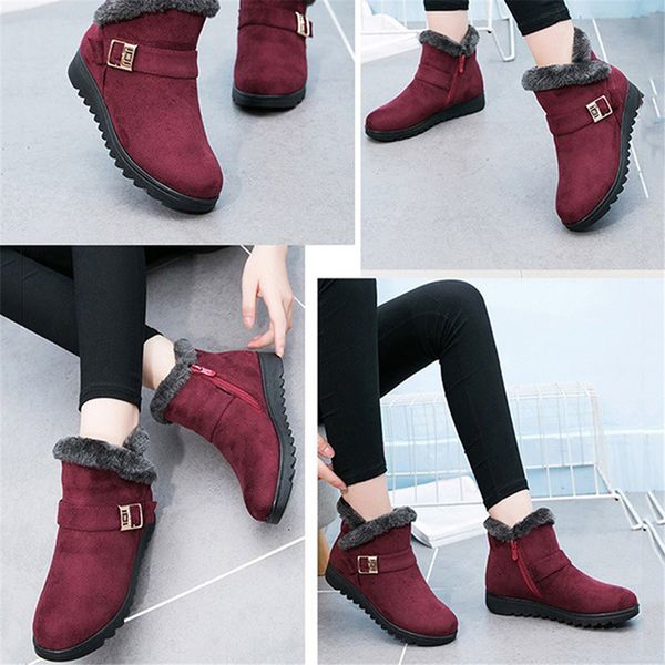 2019 fashion snow boots women boots warm fur ankle boots female winter winter shoes women shoes bota booties, Black
