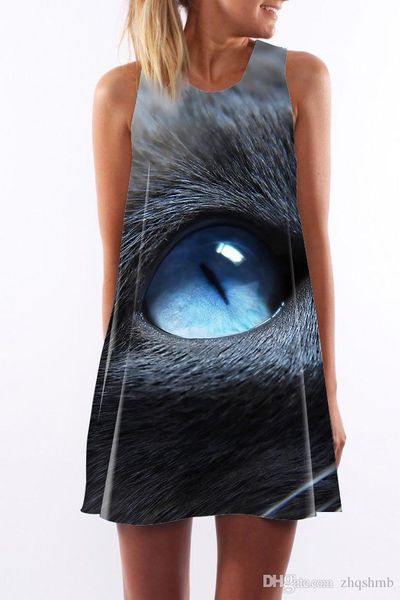 women dress summer crew neck sling sleeveless hip wrap elegant lady cat eye digital printing print skirt casual pencil dresses size s-xl, Black;gray
women dress summer crew neck sling sleeveless hip wrap elegant lady cat eye digital printing print skirt casual pencil dresses size s-xl, Black;gray