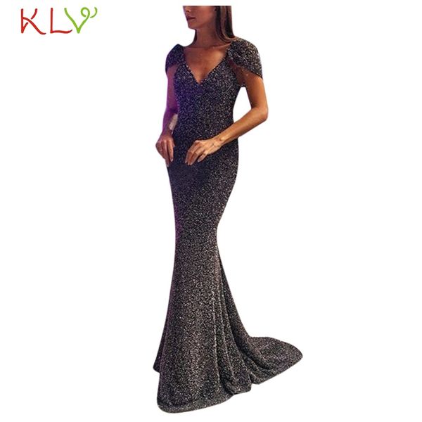 floor long dress women shiny evening maxi dress party club elegant v neck winter dresses formal for wedding vestidos 19nov, Black;pink 
floor long dress women shiny evening maxi dress party club elegant v neck winter dresses formal for wedding vestidos 19nov, Black;pink