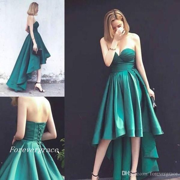 2019 hunter green a line prom dress hi lo sweetheart lace up back sleeveless formal evening party gown custom made plus size, Black
2019 hunter green a line prom dress hi lo sweetheart lace up back sleeveless formal evening party gown custom made plus size, Black